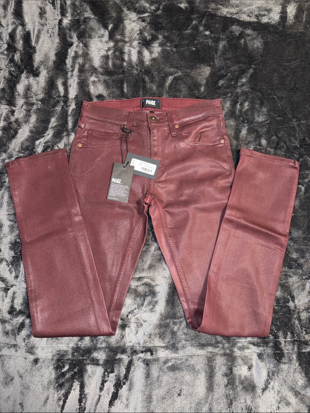 PAIGE Lennox Sunset Wine Coated Slim Jeans Size 28 NWT